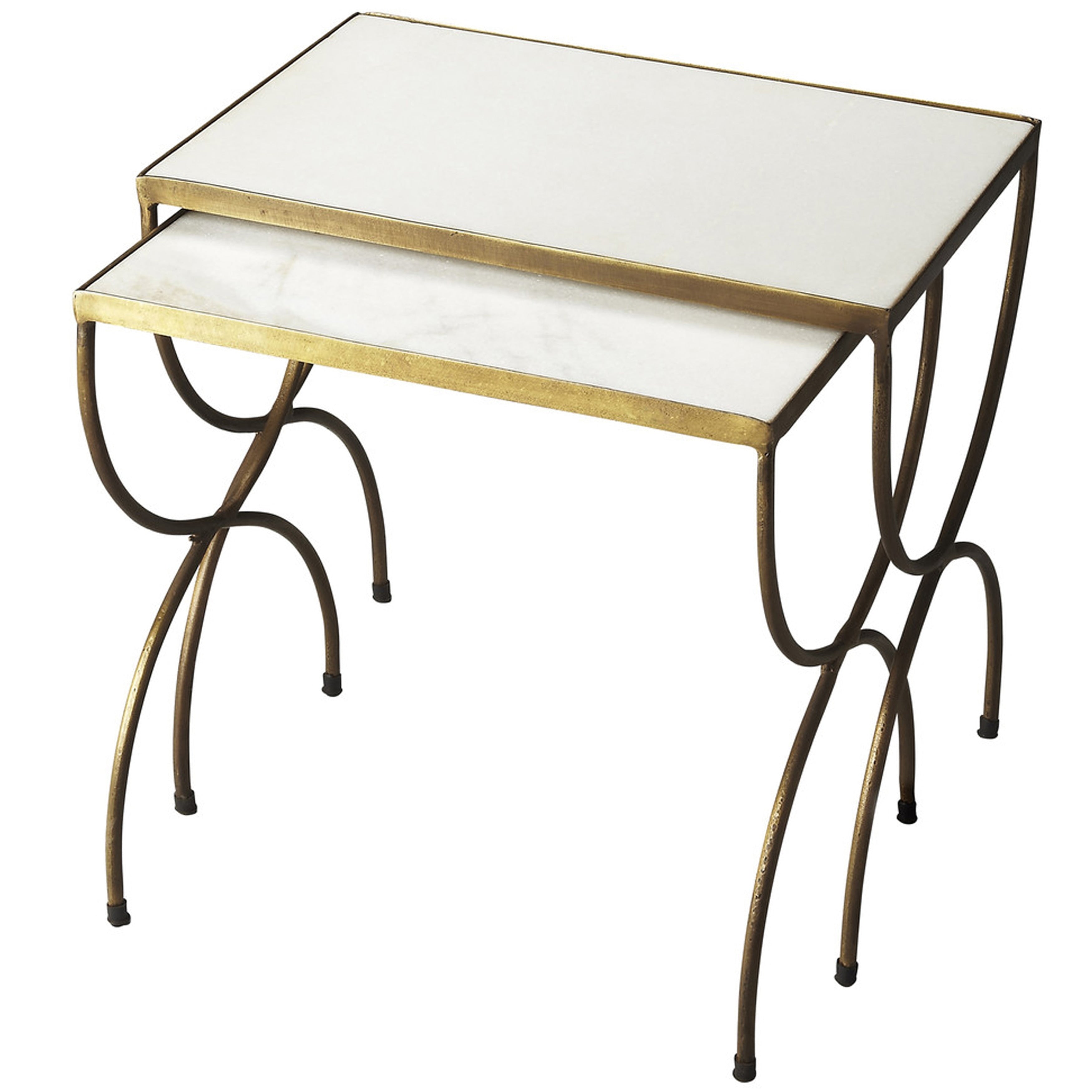Handmade Butler Bacchus Marble Iron Nesting Tables India