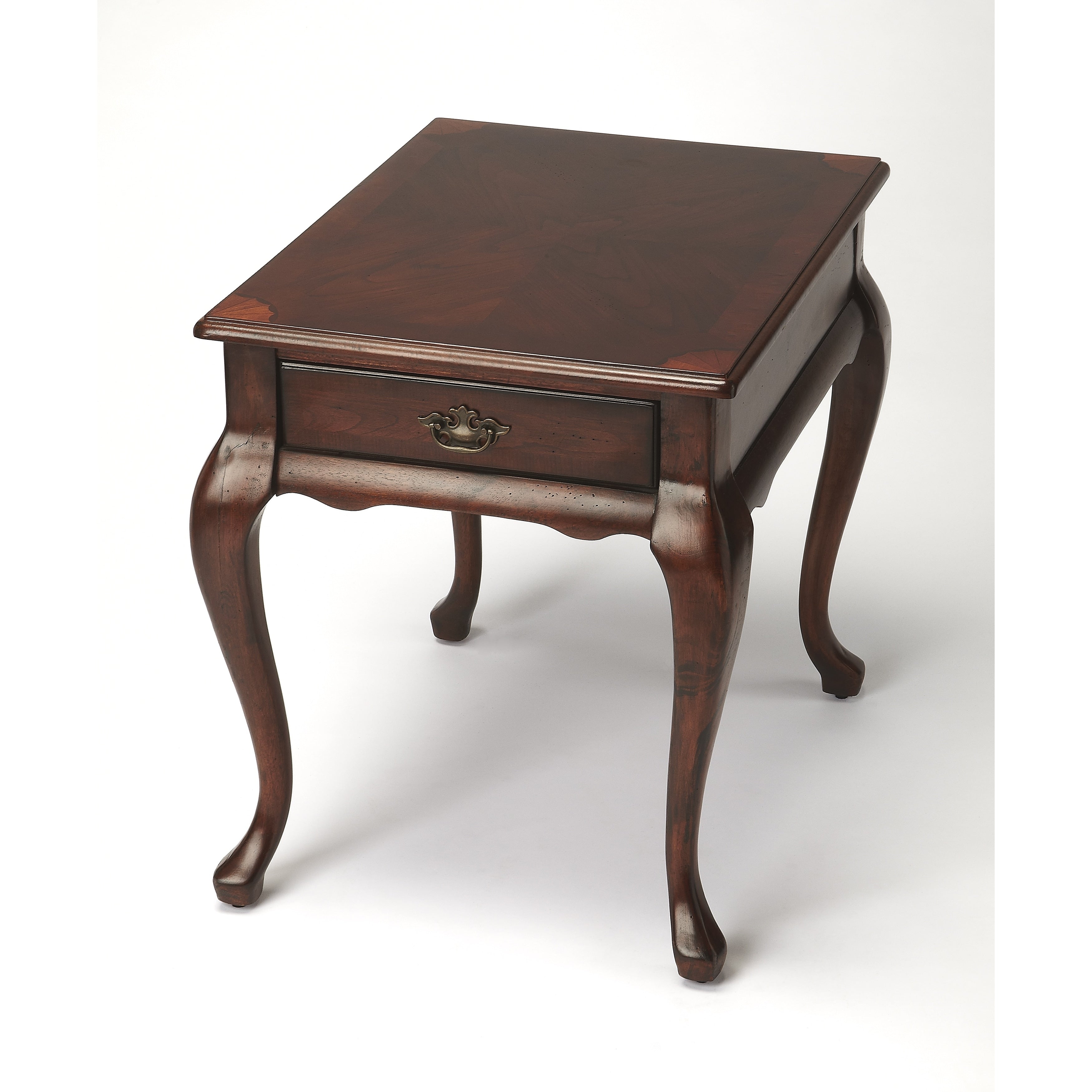 Butler Grace Plantation Brown Varnished Veneer Wood Mdf End Table