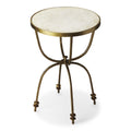 Hager 16 In. W Round Marble Metal Side Table