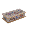 Handmade Butterfly Jubilee In Bone Reverse Painted Glass Decorative Box Peru 2 H X 7.75 W X 3.9 D