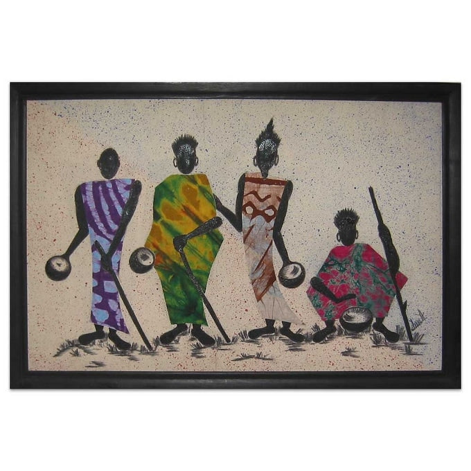 Handmade By The Roadside Cotton Batik Wall Art Ghana 51 X 35 X 6