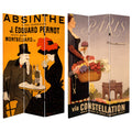Handmade Canvas Double Sided 6 Foot Absinthe Room Divider China 70.8 X 48