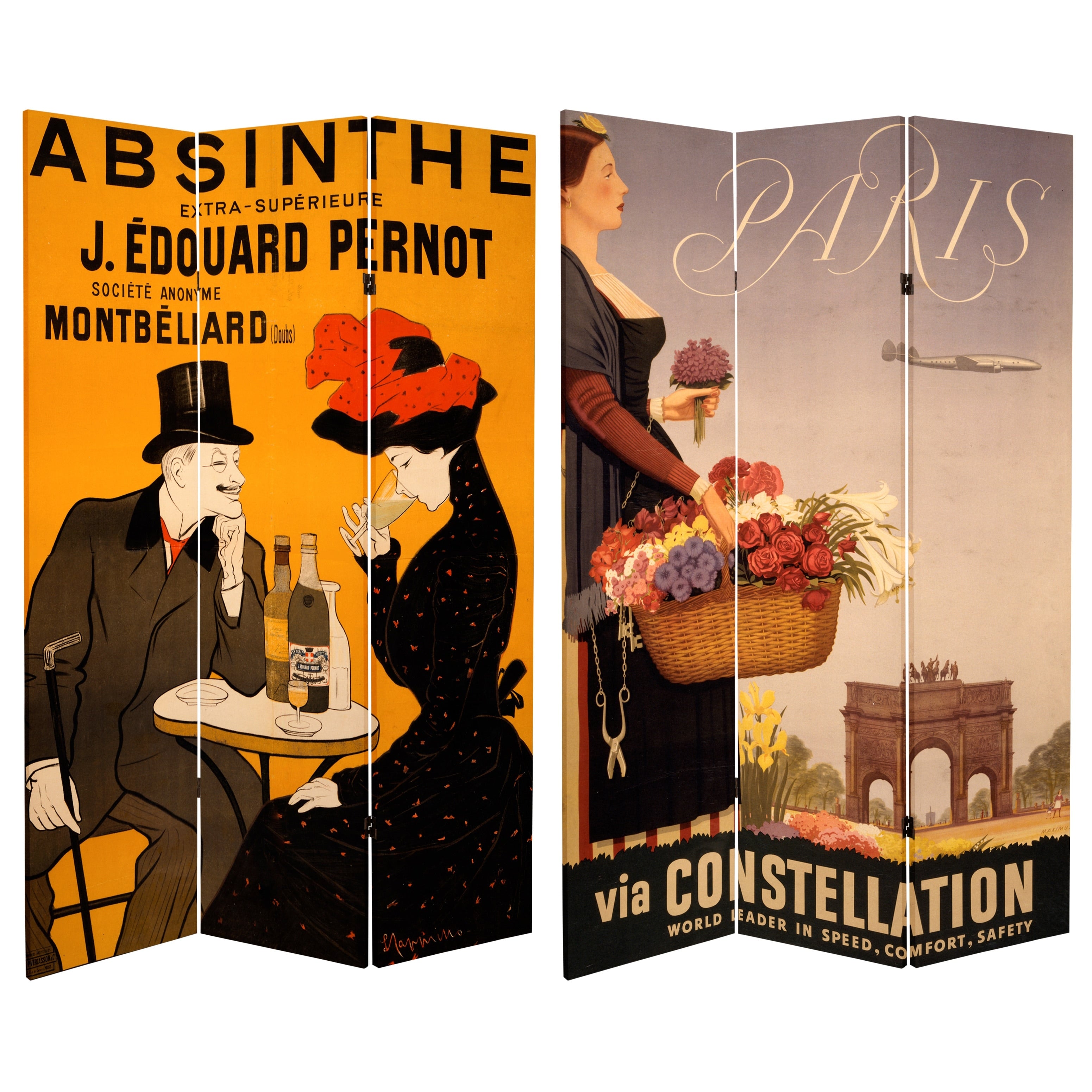 Handmade Canvas Double Sided 6 Foot Absinthe Room Divider China 70.8 X 48