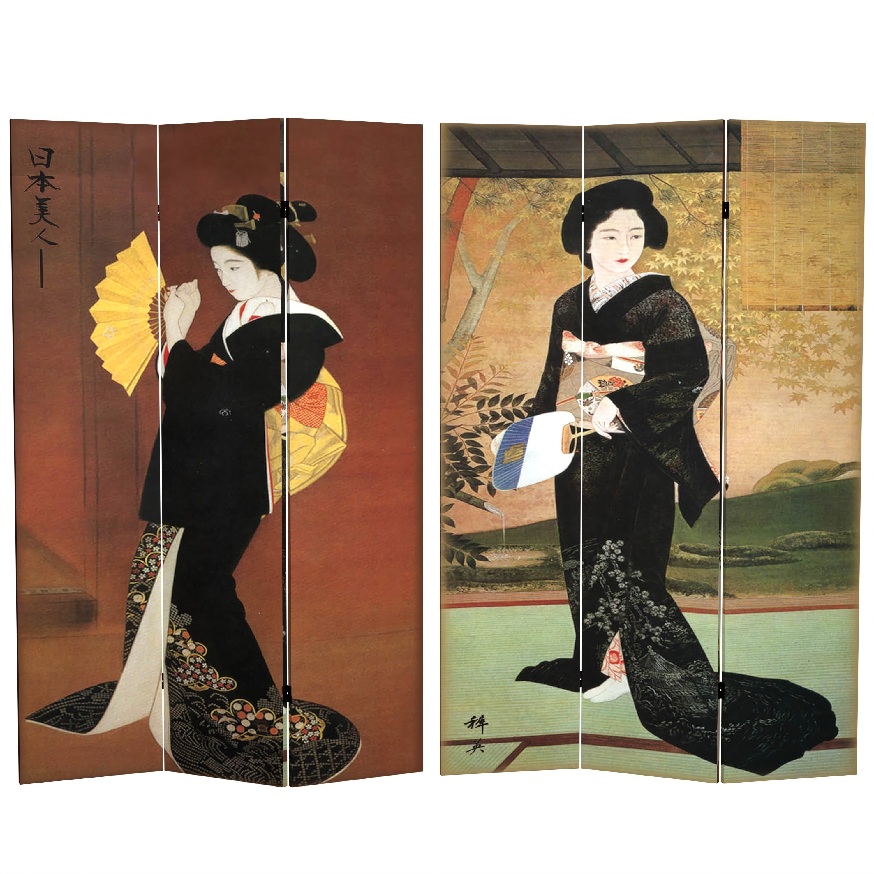 Handmade Canvas Double Sided Japanese Room Divider China