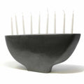Handmade Carved Soapstone Hanukkah Menorah Black