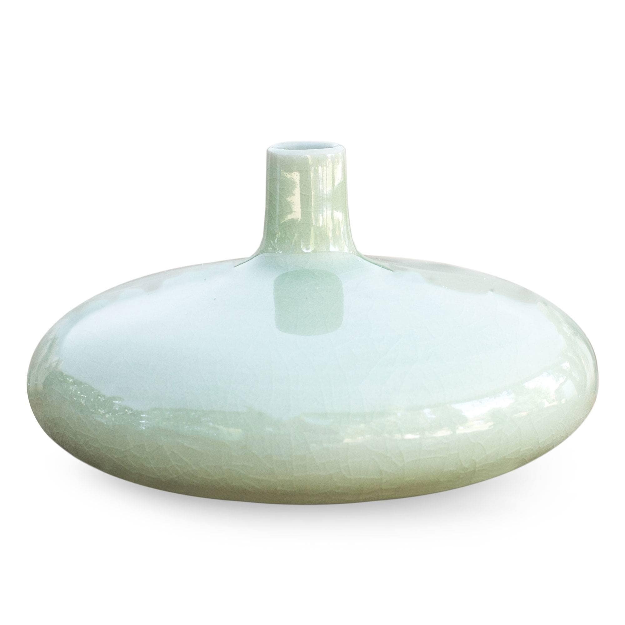 Handmade Celadon Ceramic Classic Green Vase Thailand