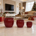 Handmade Ceramic Flower Pot Set Of 3 15 12 10 Diameter