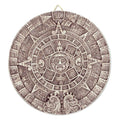 Handmade Ceramic Aztec Calendar In Beige Plaque Large Mexico