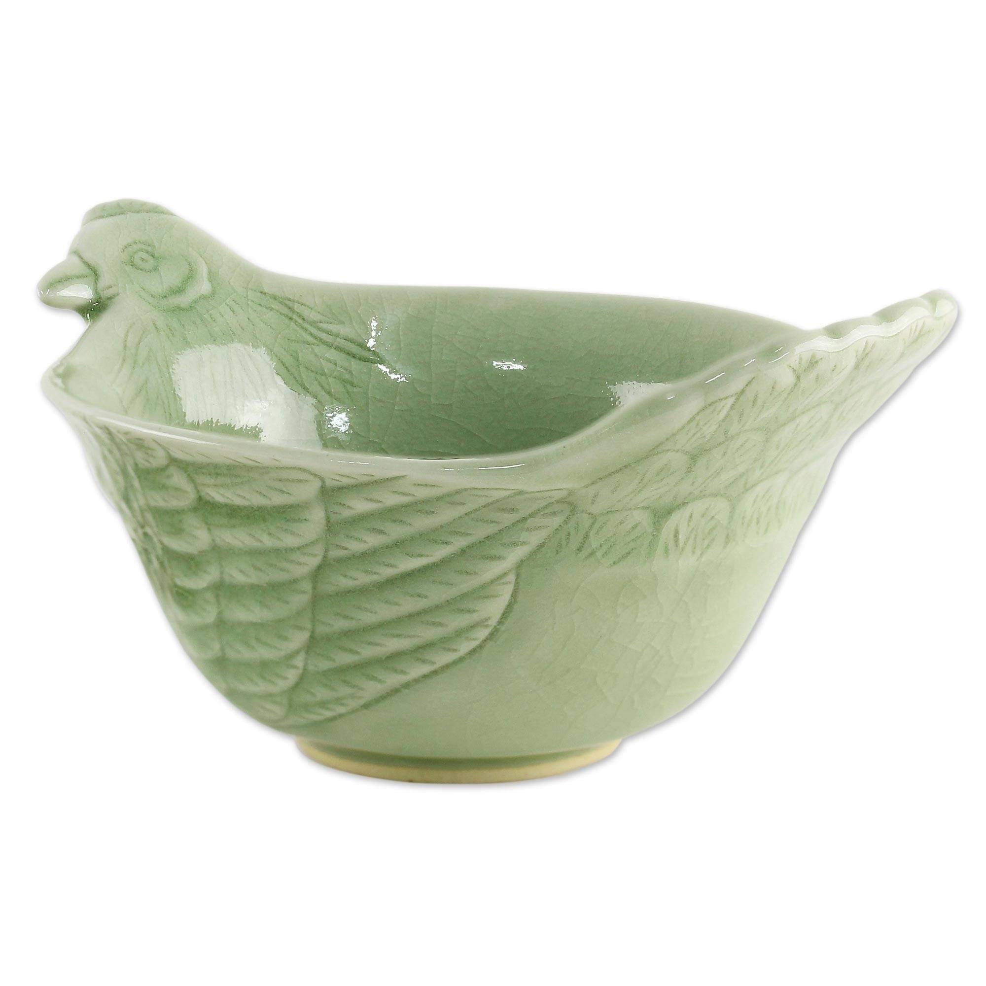 Chiang Mai Chicken Celadon Ceramic Bowl
