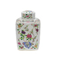 Chinoisery Floral Cylinder Tea Decorative Jar
