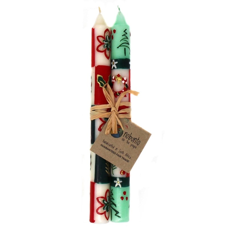 Tall Hand Painted Candles Pair Kimweta Design South Africa