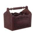 Handmade Colonial Reader Leather And Wood Magazine Holder Peru 8.75 H X 9.75 W X 6.25 D