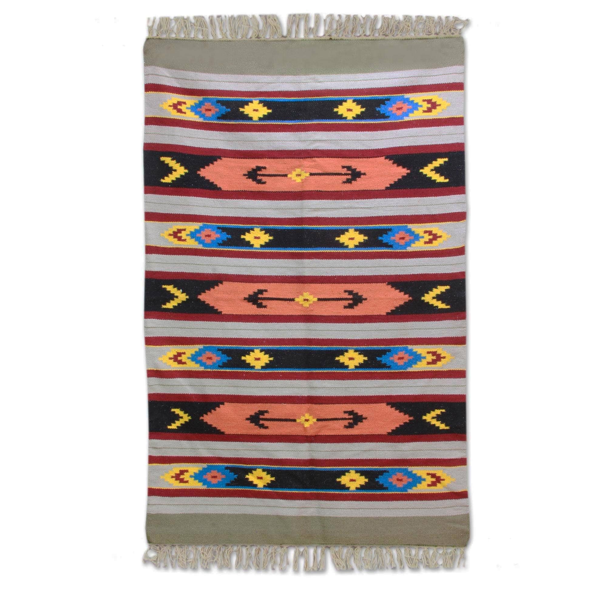 Handmade Colorful Bliss Wool Area Rug India Big