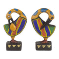 Handmade Colorful Sankofa Wood Sculptures Ghana