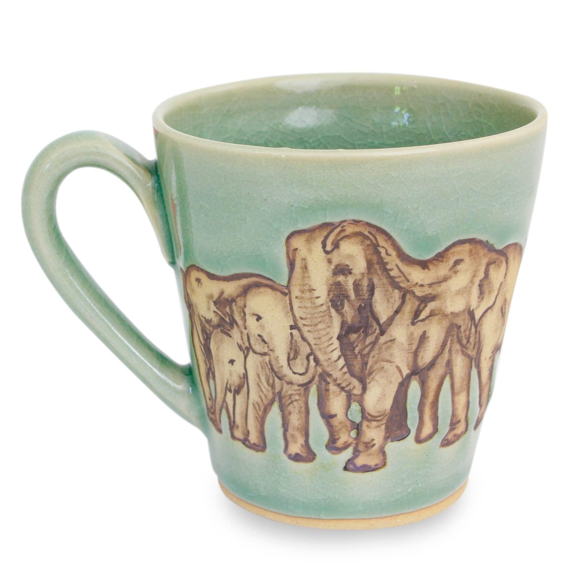 Handmade Cozy Family Celadon Ceramic Mug Thailand
