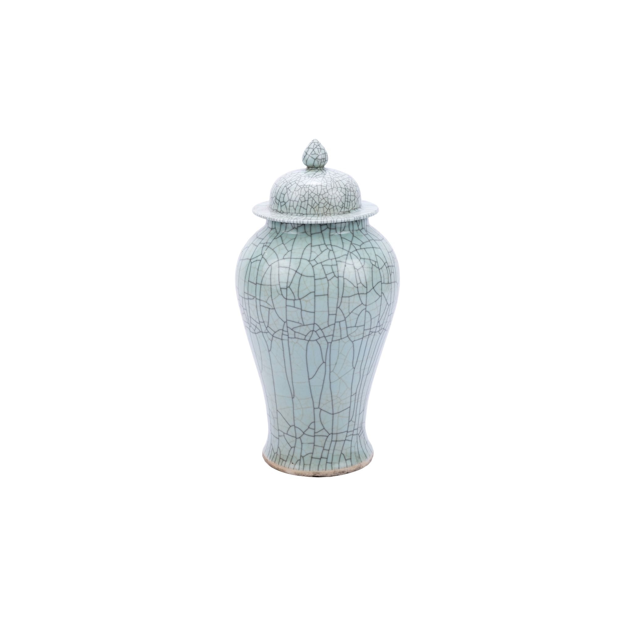 Crackle Large Temple Decorative Jar