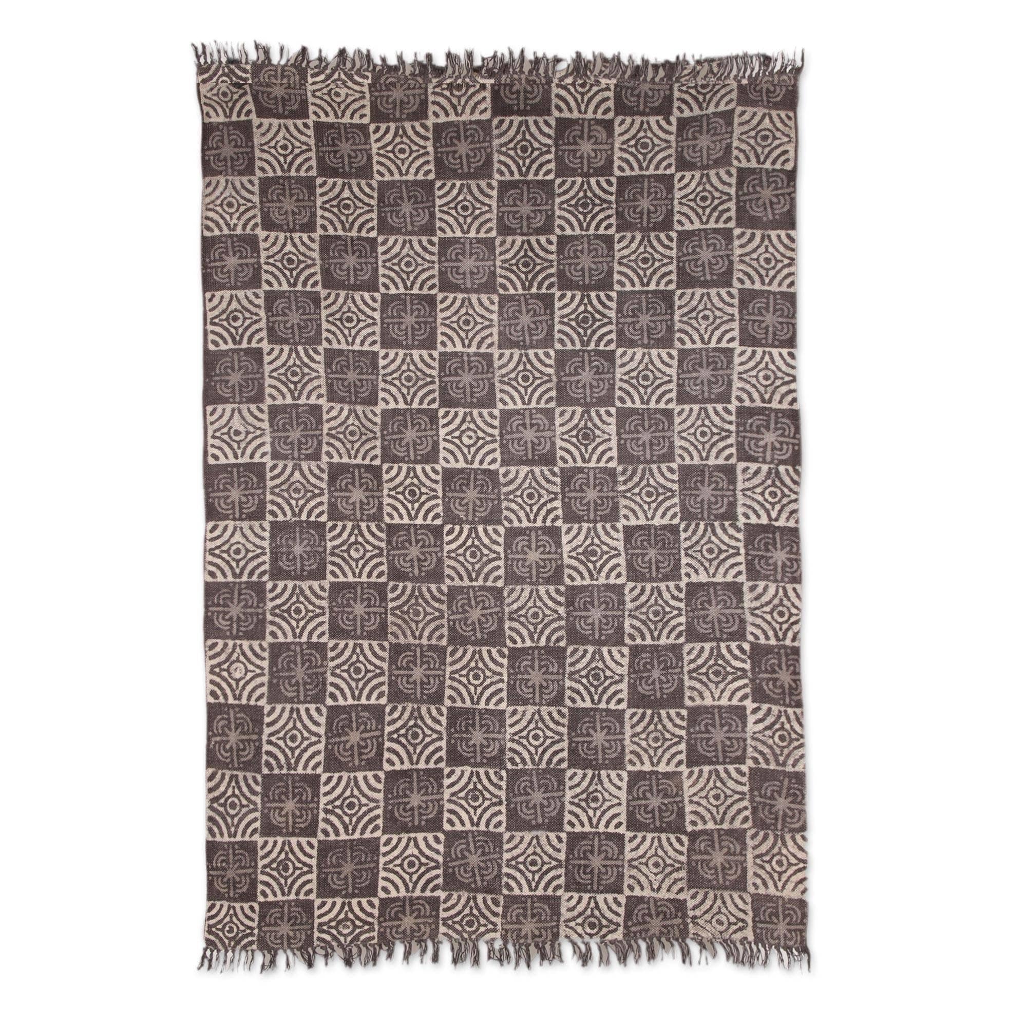 Handmade Creative Blossoms Cotton Area Rug India Big