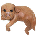 Handmade Curious Shih Tzu Wood Sculpture Indonesia 21 X 15 X 15