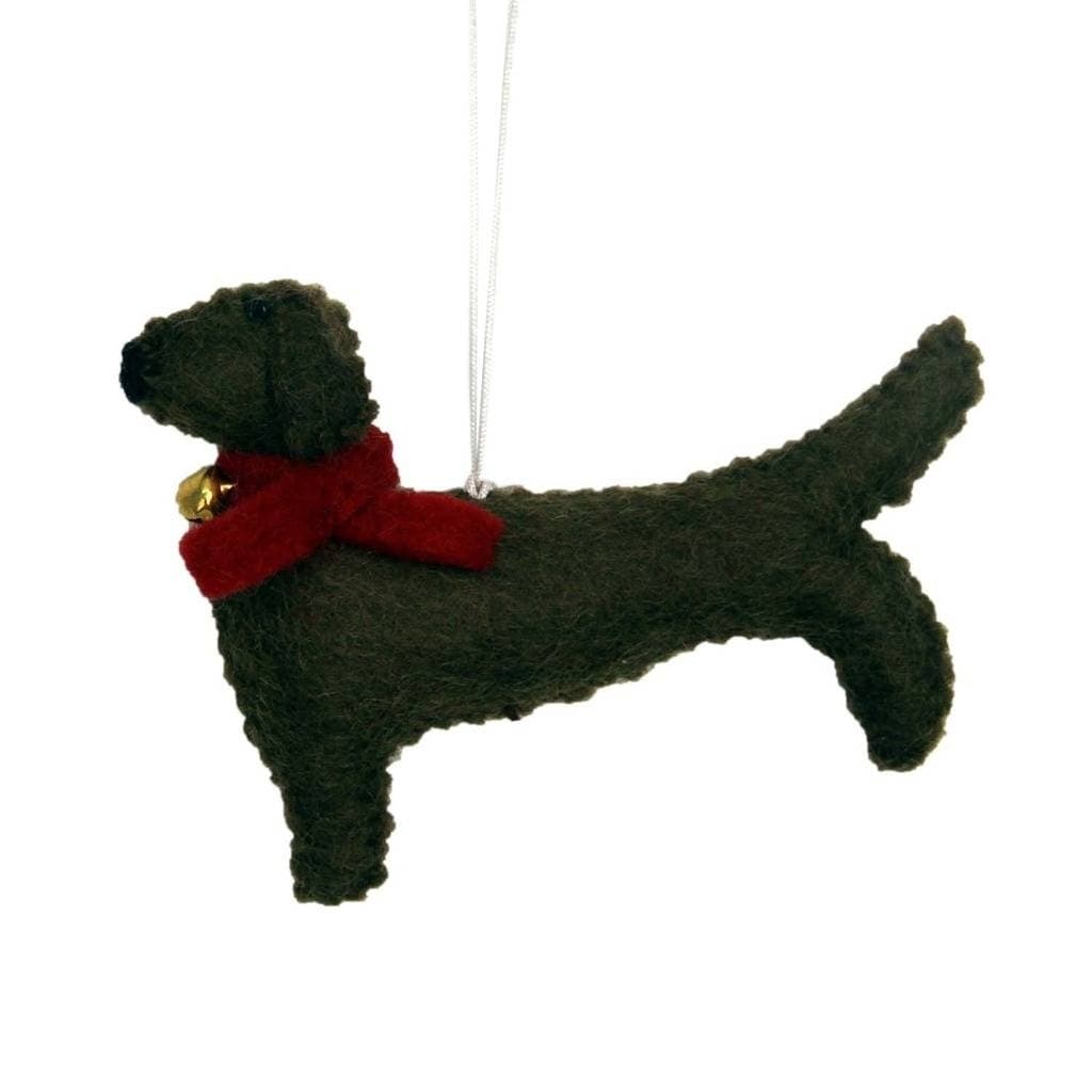 Handmade Dachshund Felt Ornament Nepal