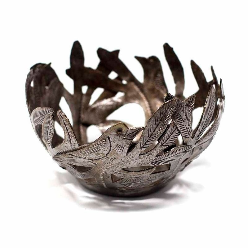 The Curated Nomad Handmade Metal Birds Decorative Bowl