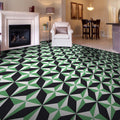 Diamond In Green And Black Handmade 8X8 In Moroccan Tile Pack Of 12