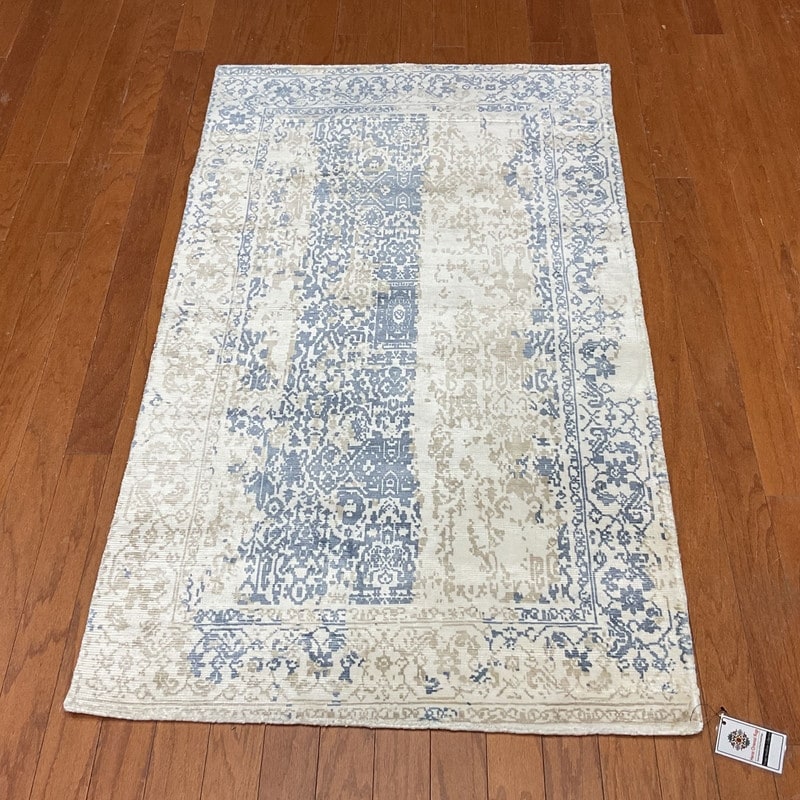 Handmade Herat Oriental Indo Hand Loomed Distressed Silk Rug 3 X 5 3 X 5