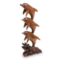 Handmade Dolphin Dance Wood Sculpture Indonesia 72 X 33 X 19