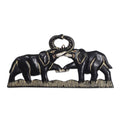 Handmade Elephant Fight Wood Wall Sculpture Ghana