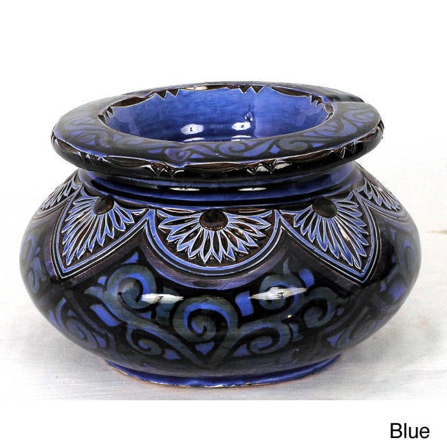 Handmade Engraved Ceramic Large Ashtray Morocco