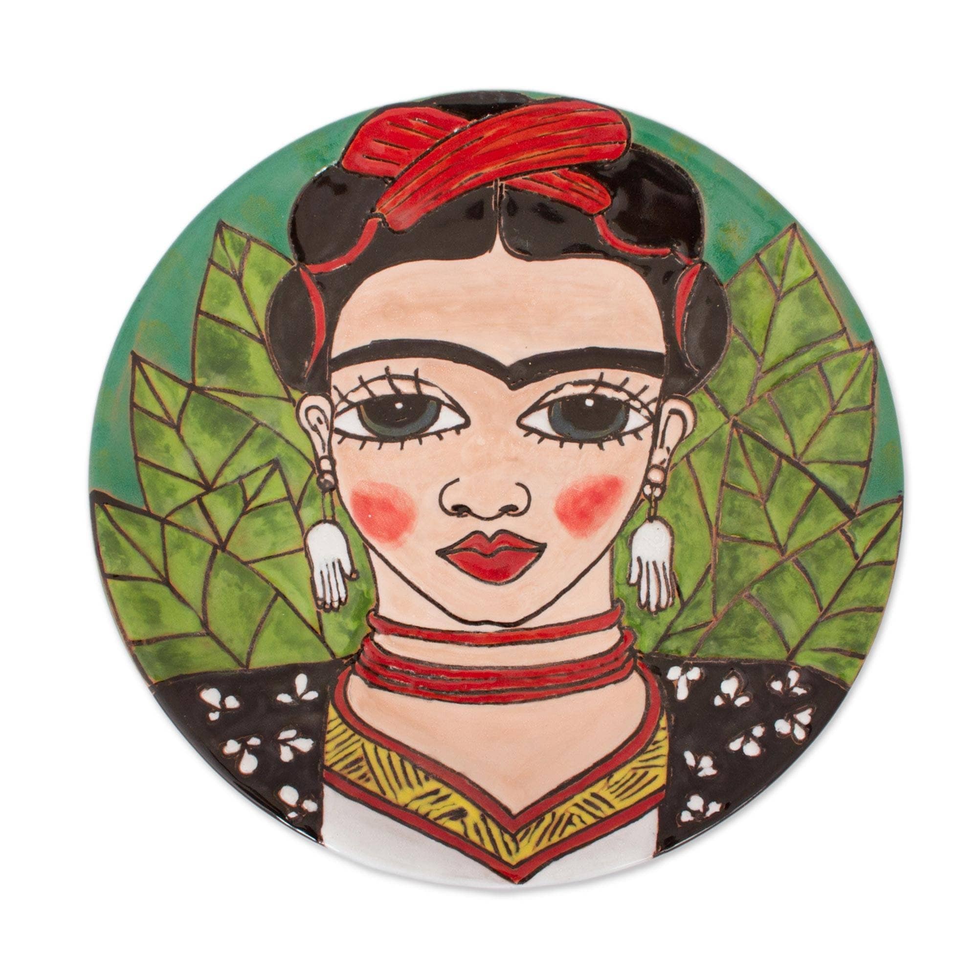 Handmade Fantastic Frida Ceramic Decorative Plate Mexico