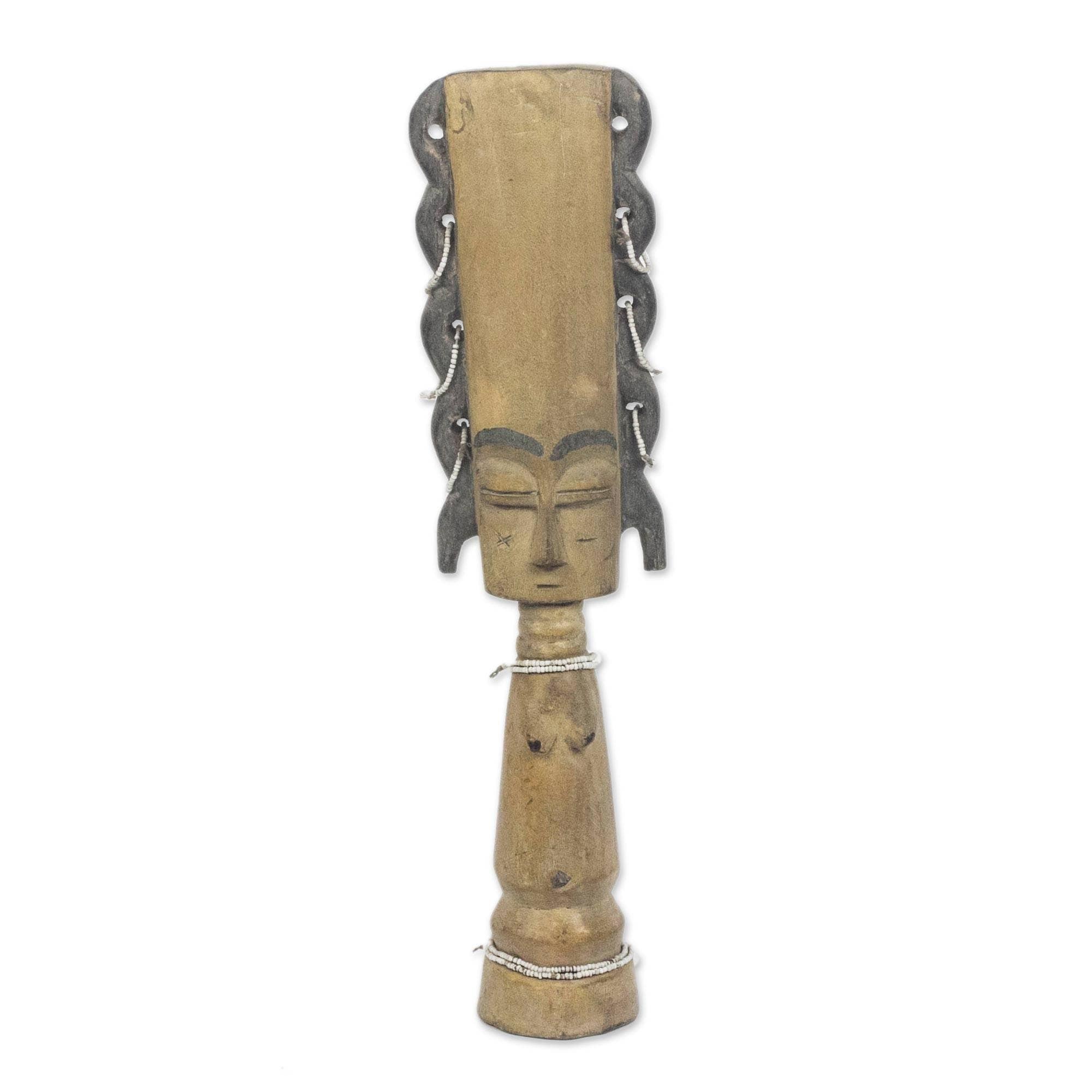 Handmade Fante Fertility Doll I Wood Sculpture Ghana 42 X 12 X 10