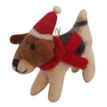 Handmade Felt Beagle Ornament With Santa Hat N A