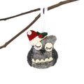 Handmade Felted Wool Christmas Ornament Owl