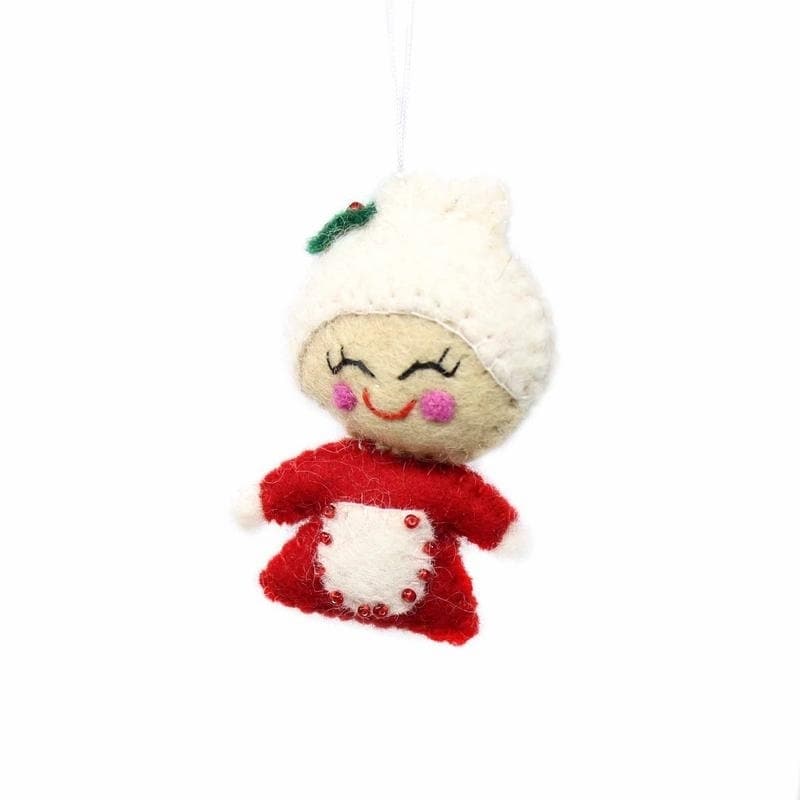 Handmade Felted Wool Christmas Ornament Santa Claus Mrs. Claus Elf