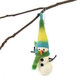 Handmade Felted Wool Christmas Ornament Snowman