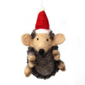 Handmade Felted Wool Christmas Ornament Hedgehog