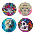 Handmade Festival Of The Dead Decoupage Coasters Set Of 4 Mexico 0.1 H X 3.9 Diam.