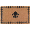 Handmade Fleur De Lis With Border Natural Coir Doormat 16 X 26 16 X 26