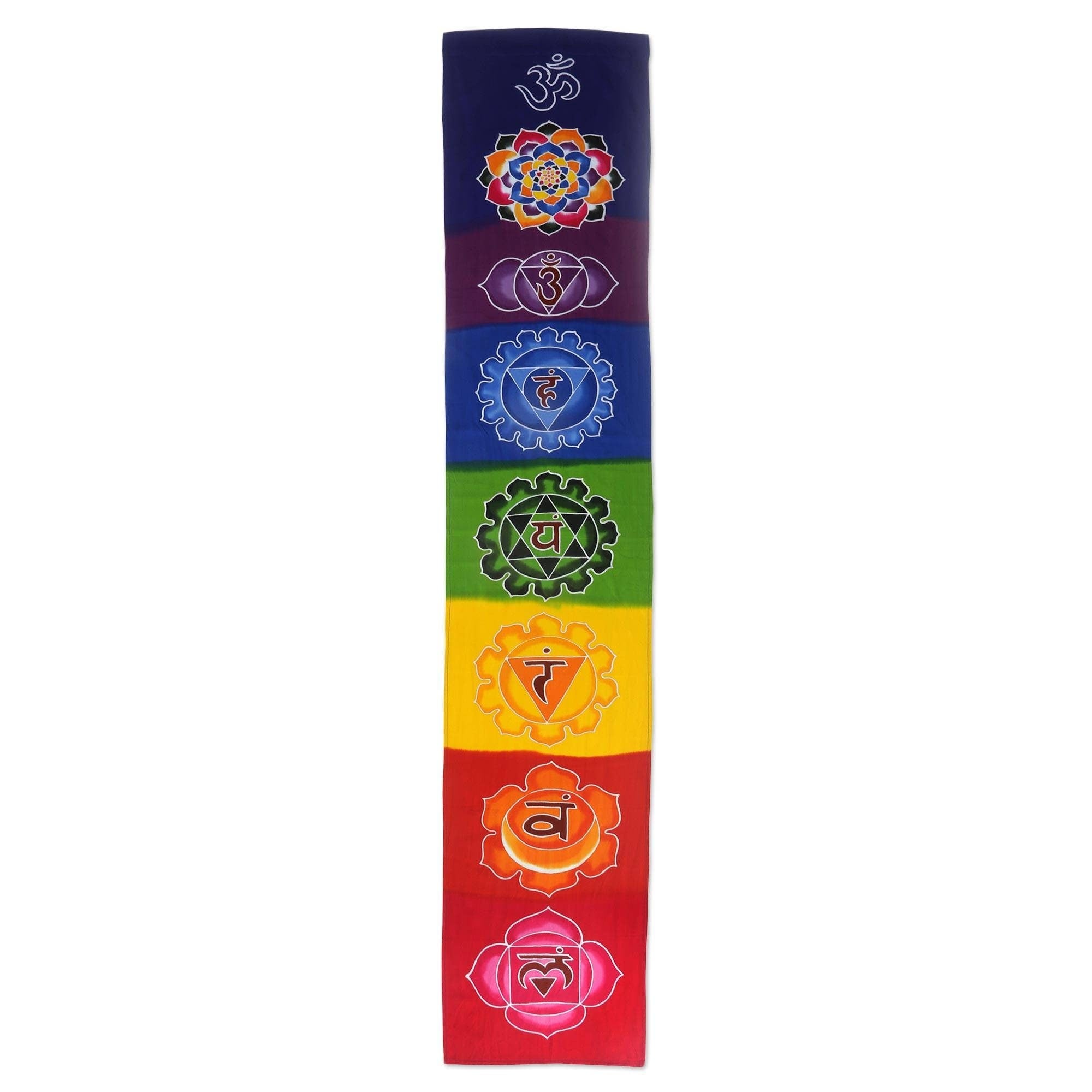 Handmade Floral Chakra Batik Rayon Wall Hanging Indonesia N A