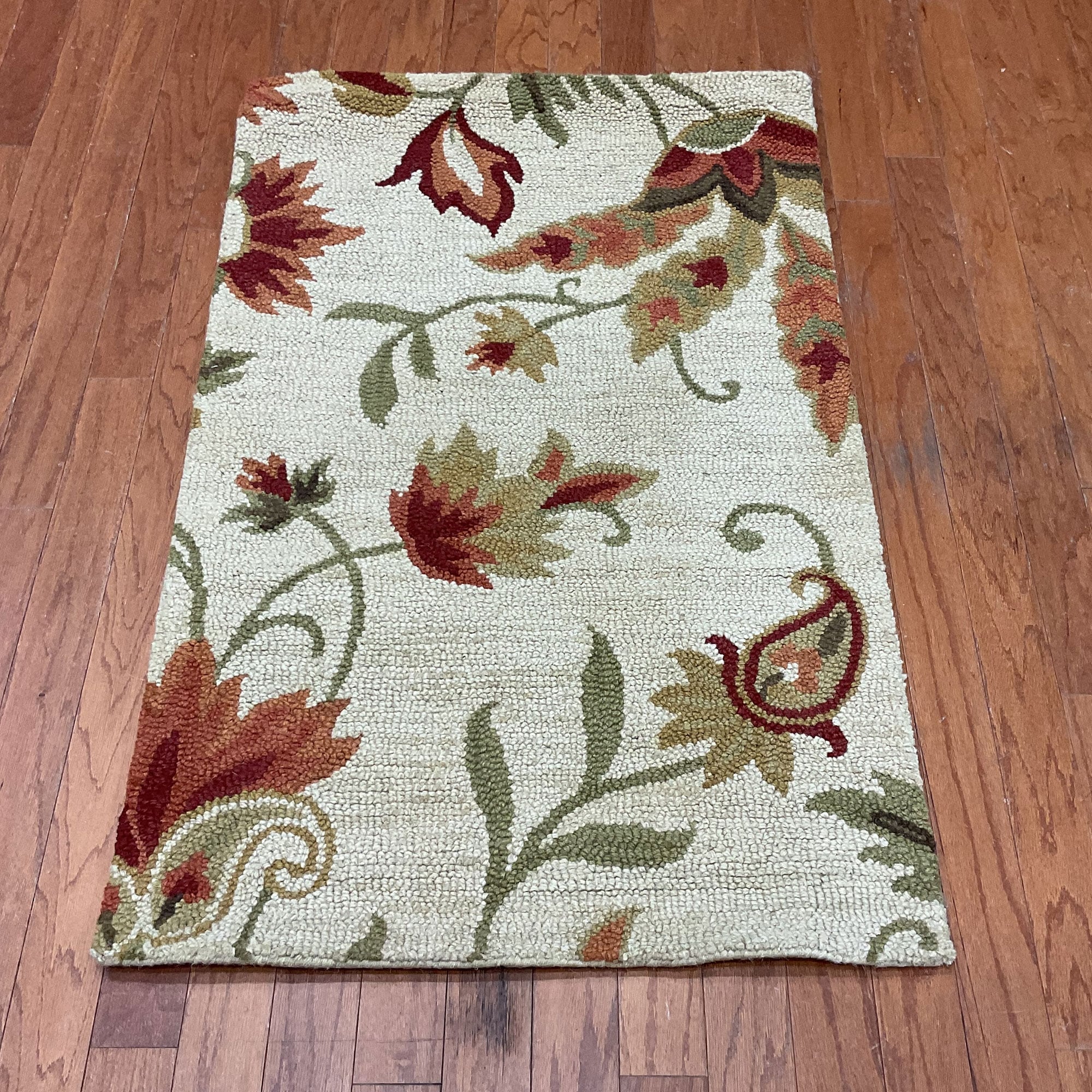 Handmade Herat Oriental Indo Floral Wool Rug India 26 X 4
