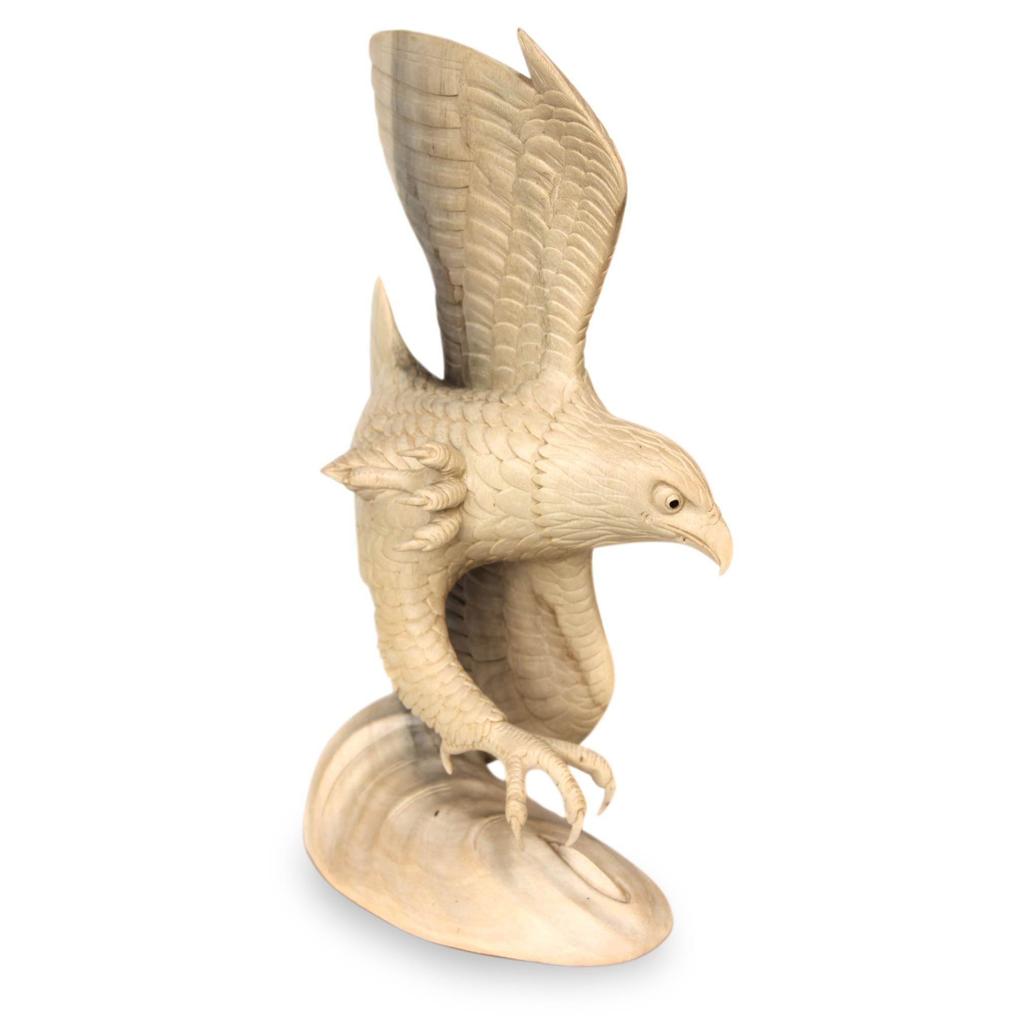 Handmade Flying Eagle Wood Sculpture Indonesia N A