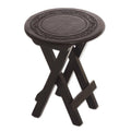 Handmade Mahogany And Leather Garland Folding Table Peru