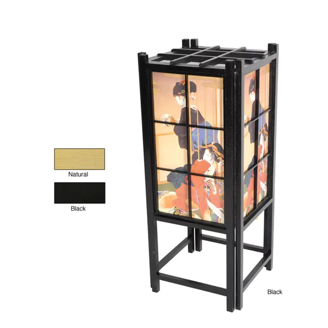 Handmade Geisha Design Shoji Accent Lantern Lamp China