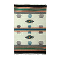 Handmade Geometric Bubbles Wool Dhurrie Rug India Big
