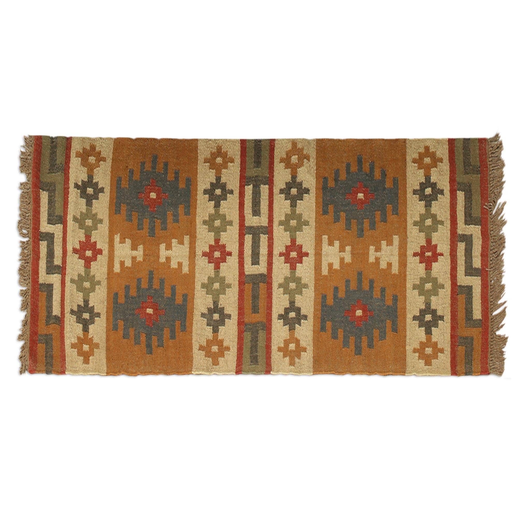 Handmade Geometric Fantasy Jute Rug India Big