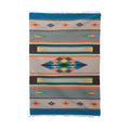 Handmade Geometric Joy Wool Dhurrie Rug India Big