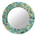 Glass Mosaic Mirror Aqua Trellis India Aqua