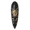 God Is My Guide Adinkra Symbol Artwork Carved In Dark Brown Sese Wood Artisan Elongated African Tribal Wall Art Mask Ghana