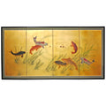 Handmade Gold Leaf Seven Lucky Fish Silk Screen China