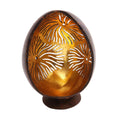 Handmade Golden Fireworks Coconut Shell Catchall Indonesia 5.5 H X 3.9 W X 3.1 D